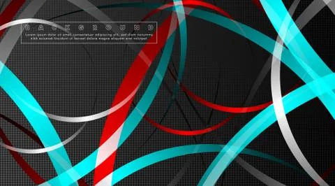 Curved abstract design with the background concept of a dark circle pattern.  Stock Illustration
