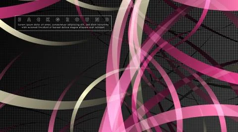 Curved abstract design with the background concept of a dark circle pattern.  イラスト素材