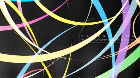 Curved abstract design with the background concept of a dark circle pattern.  Stock Illustration