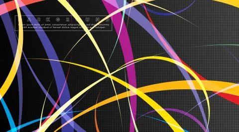 Curved abstract design with the background concept of a dark circle pattern.  Stock Illustration