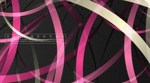 Curved abstract design with the background concept of a dark circle pattern.  Stock Illustration
