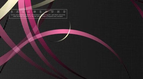 Curved abstract design with the background concept of a dark circle pattern.  Stock Illustration