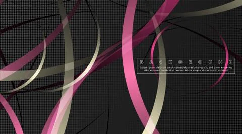 Curved abstract design with the background concept of a dark circle pattern.  Stock Illustration