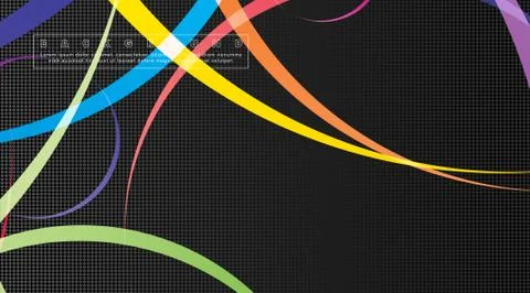 Curved abstract design with the background concept of a dark circle pattern.  Stock Illustration