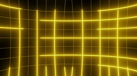 Curved active matrix flowing lines and articles LOOP 4K Yellow Stock Footage 65397078