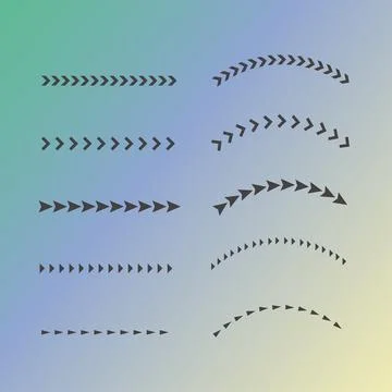 Curved and straight arrows elements Stock Illustration