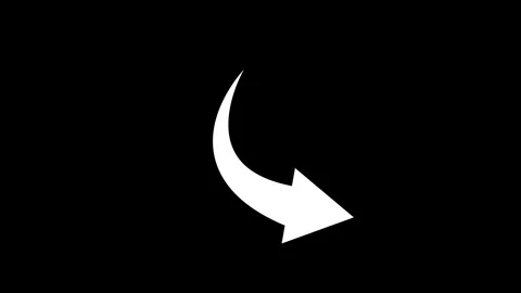 Curved arrow animated bouncing pointing down right direction on 4k white bl.. Video stock 342743422
