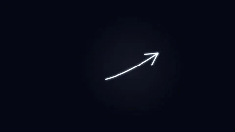 Curved arrow pointing 4K Glowing white curved Stock Footage 336851777