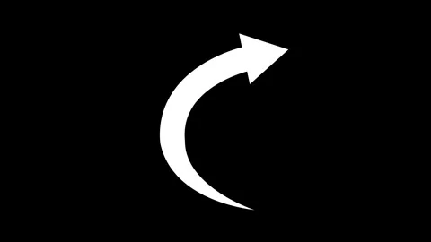 Curved arrow pointing up and right simple minimal icon for navigation direc.. Stock Footage 340385582