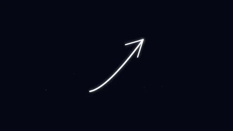 Curved arrow pointing Animation White glowing Stock Footage 336851770