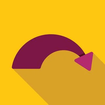 Curved arrow pointing down representing a refresh or return action Stock Illustration