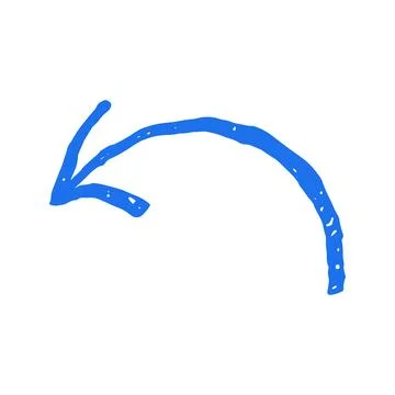 Curved Arrow Pointing Left Hand Drawn In A Grunge Vector Illustration Style Stock Illustration