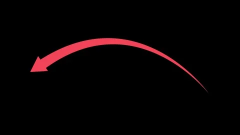 Curved arrow pointing left simple direction symbol for navigation movement .. Stock Footage 337871164