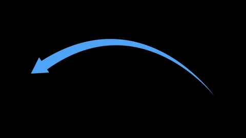 Curved arrow pointing left simple direction symbol for navigation movement .. Stock Footage 337871166