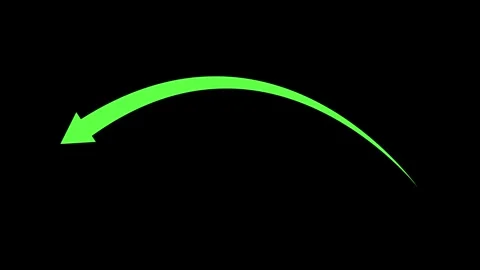 Curved arrow pointing left simple direction symbol for navigation movement .. Видео 337871173