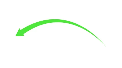 Curved arrow pointing left simple direction symbol for navigation movement .. Stock Footage 337871196