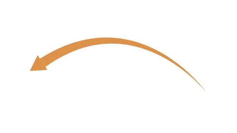 Curved arrow pointing left simple direction symbol for navigation movement .. Stock Footage 337871200