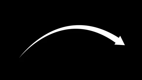 Curved arrow pointing right simple direction symbol for navigation movement.. Stock Footage 337871110