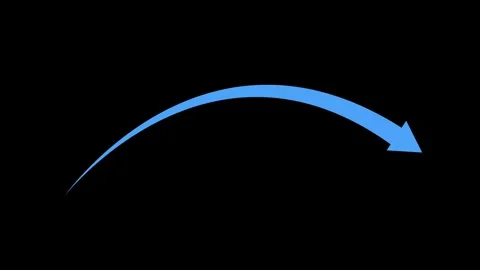 Curved arrow pointing right simple direction symbol for navigation movement.. Stock Footage 337871121