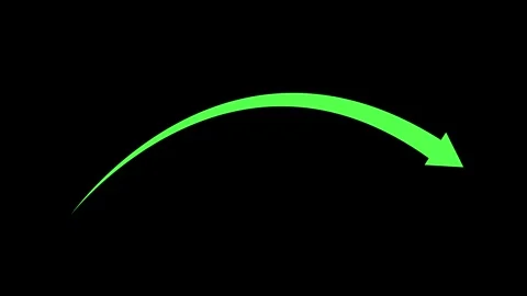 Curved arrow pointing right simple direction symbol for navigation movement.. Stock Footage 337871125