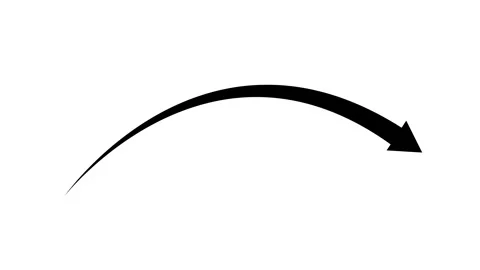 Curved arrow pointing right simple direction symbol for navigation movement.. Stock Footage 337871138
