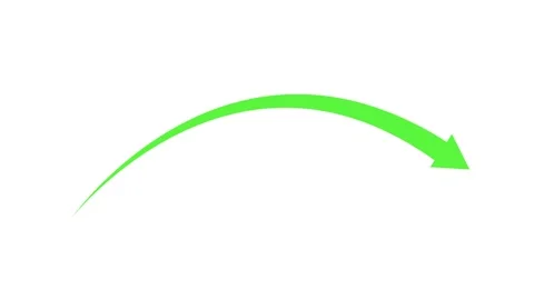 Curved arrow pointing right simple direction symbol for navigation movement.. Stock Footage 337871147