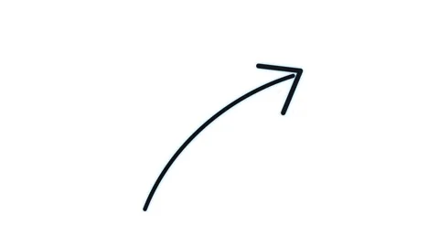 Curved arrow pointing on white background Stock Footage 336851780