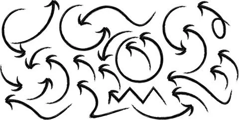 Curved Arrow Set for Direction Flow and Navigation Stock Illustration