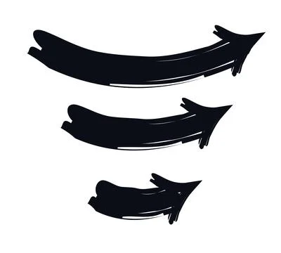 Curved up arrows bold thick stroke graphic element set 스톡 일러스트