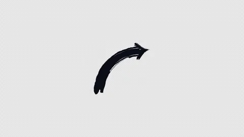 Curved up arrows in sweeping movement bold thick stroke animation Stock Footage 329668109