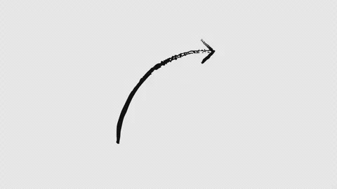 Curved up arrows in sweeping movement grunge doodle animation Stock Footage 329762444
