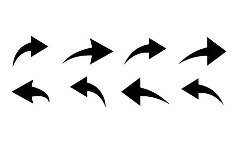 Curved Back and Forward Arrow Vectors Illustrazione stock