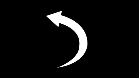 Curved back arrow icon simple and minimal symbol for return undo or turn le.. Stock Footage 340385603