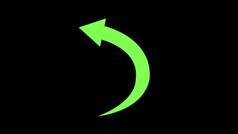 Curved back arrow icon simple and minimal symbol for return undo or turn le.. Stock Footage 340385606