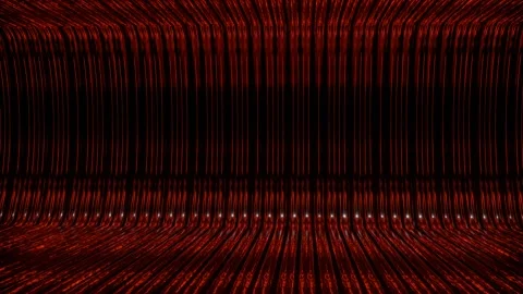 Curved background of lines glowing with red light. looping abstract animation. 3 Video stock 258273337