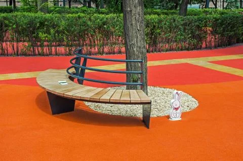 Curved bench Stock Photos