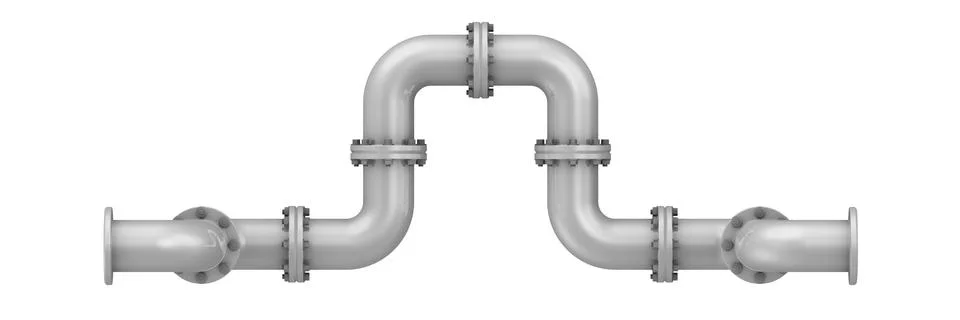 Curved bends with flanges Ilustração Stock