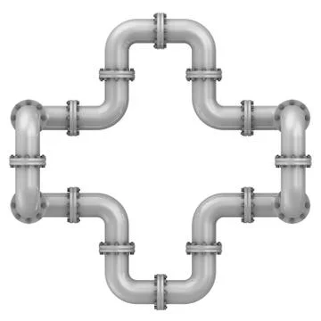 Curved bends with flanges Stock-Illustration