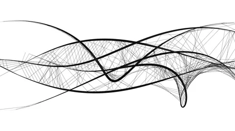 Curved black structures - abstract design background Video stock 61950849