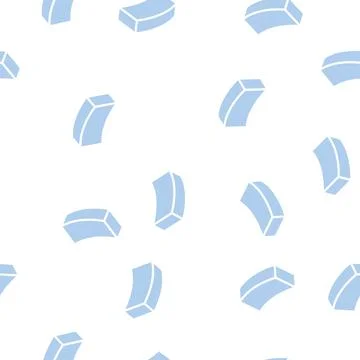 Curved brick glyph vector seamless pattern Illustrazione stock