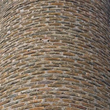 Curved brick wall background Foto stock