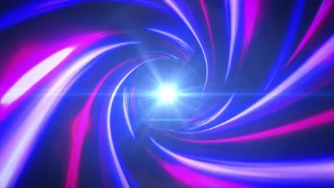 Curved bright lines on a black background resembling tornado loop Stock Footage 249543067