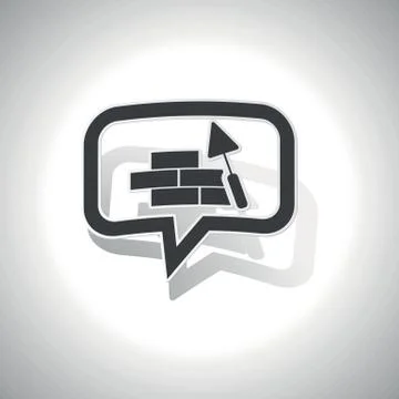 Curved building wall message icon Ilustración de archivo