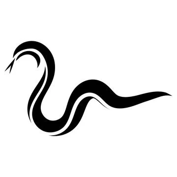 Curved calligraphy line, vector calligraphy element snake elegantly curved Illustrazione stock
