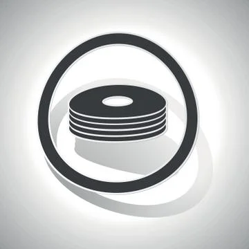 Curved CD stack sign icon Stock Illustration