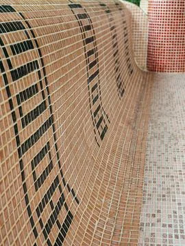 Curved Ceramic Mosaic Tile Pattern Background Foto stock
