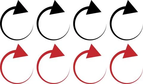 Curved circular arrows showing clockwise direction イラスト素材