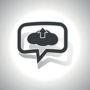 Curved cloud upload message icon イラスト素材