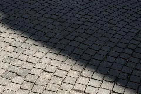 Curved Cobblestone Shadow Pattern Stock Photos