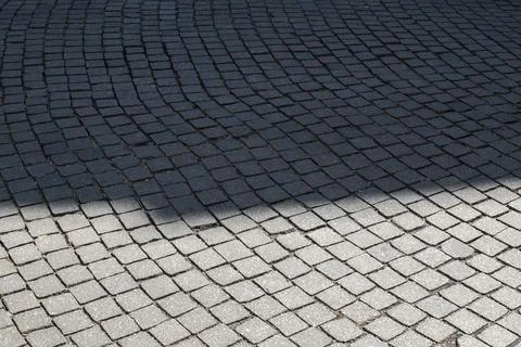 Curved Cobblestone Shadow Pattern Stock Photos